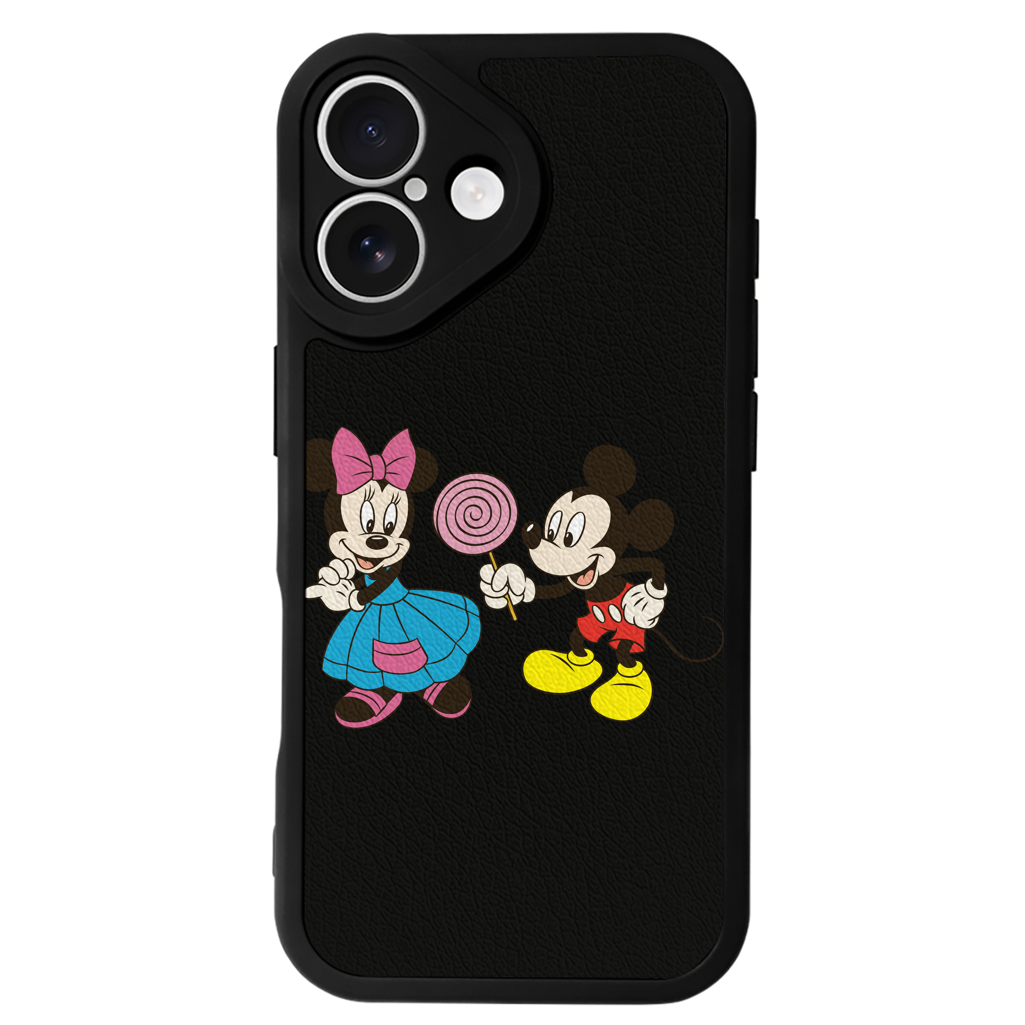 （画像用） ミッキーマウス Mickey Mouse 【iPhone 16シリーズ対応】シリコンスマホケース（レザー調） 材質：シリコン